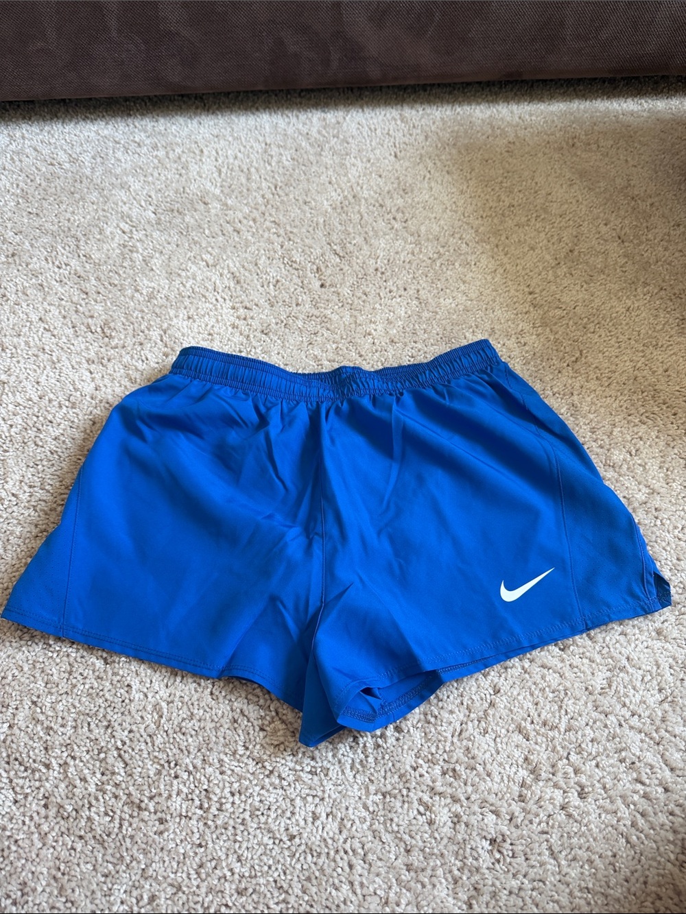 Nike Blue Running Shorts with White Swoosh